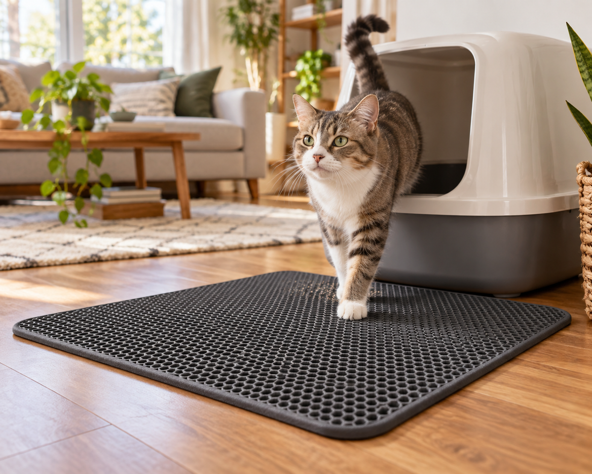 Scatter-Free Honeycomb Cat Litter Mat