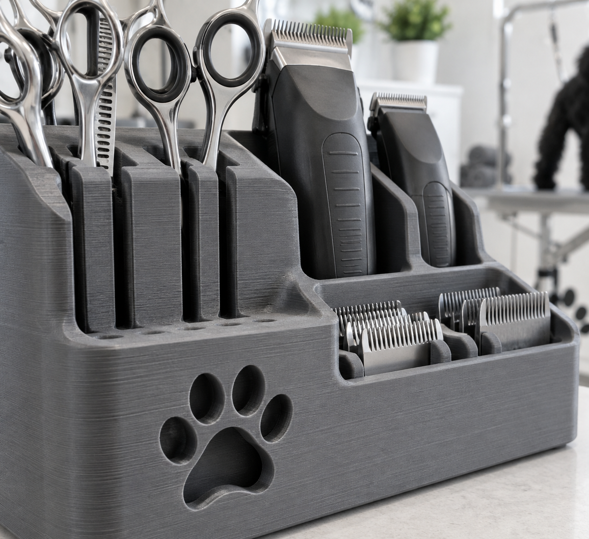 Clutter-Free Desktop Pet Grooming Tool Caddy