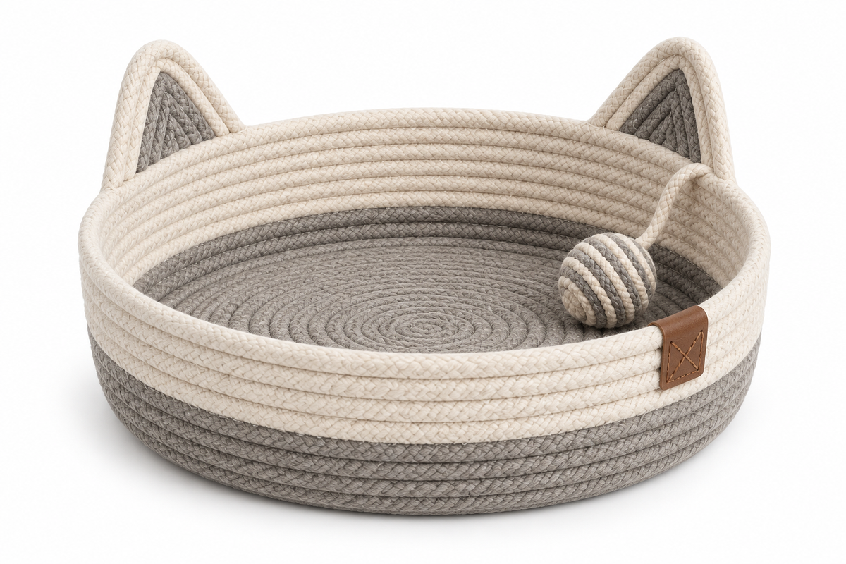 Furniture-Saving Woven Rope Cat Bed & Scratcher