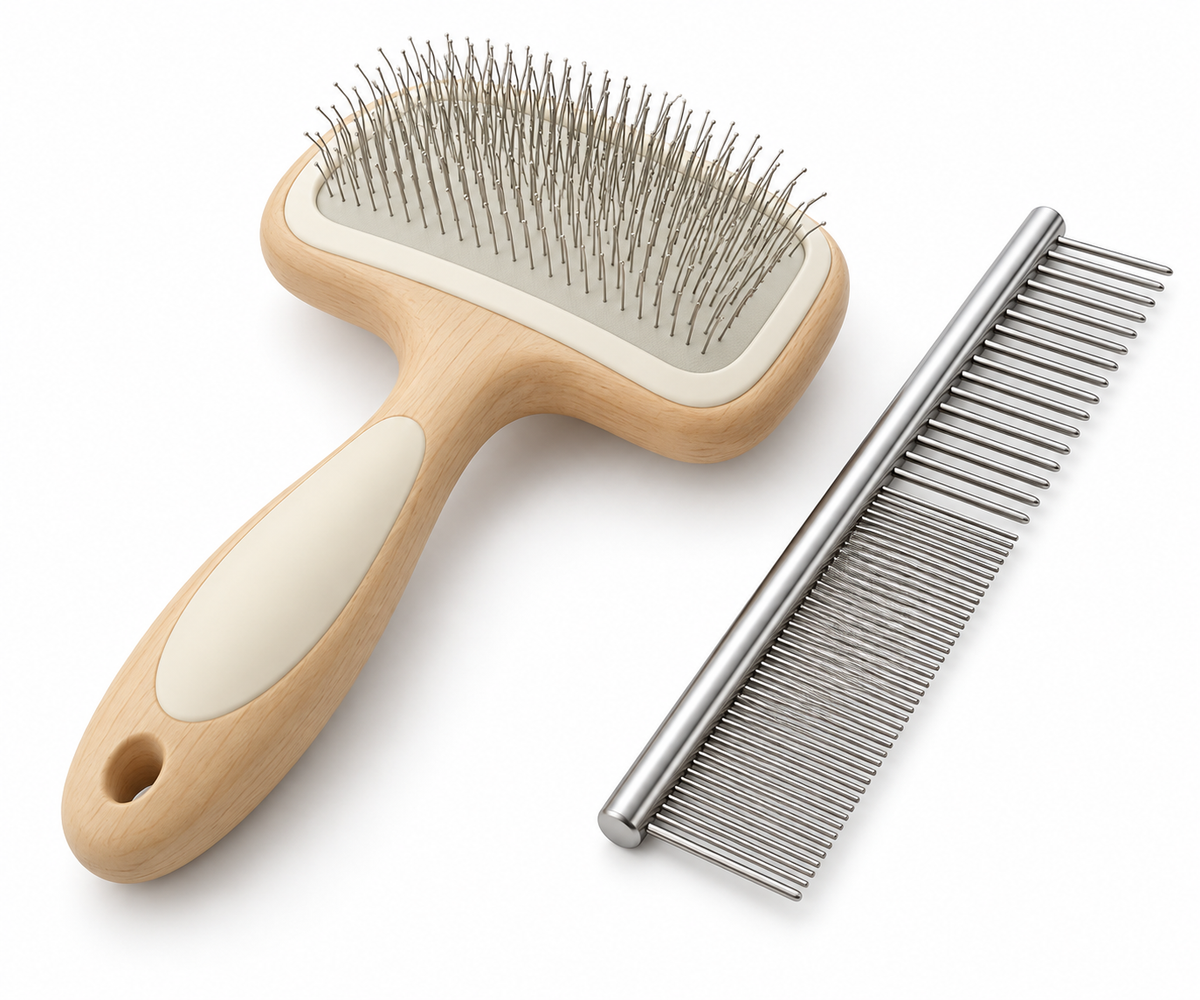 Doodle Coat Detangling Brush & Comb Grooming Set
