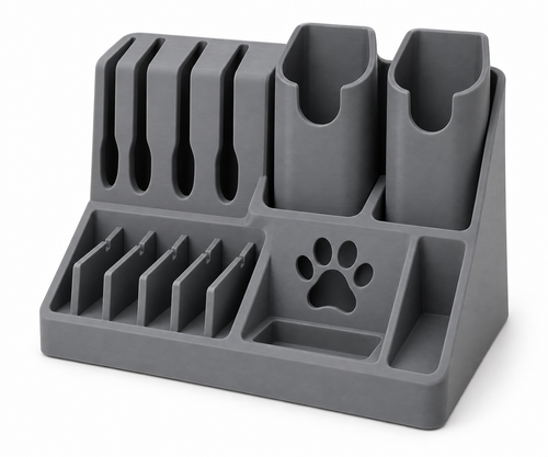 Clutter-Free Desktop Pet Grooming Tool Caddy