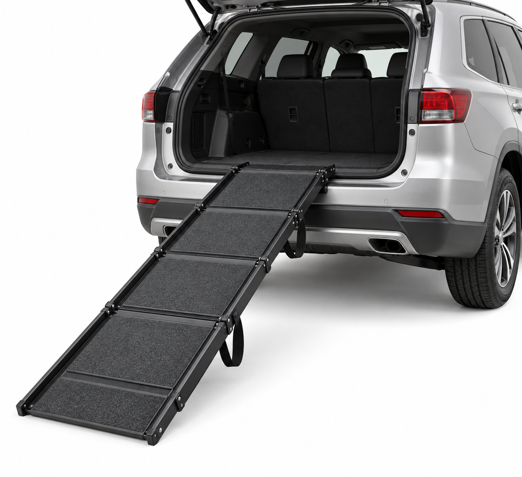 Gentle-Step Foldable Dog Car Ramp for SUVs & Trucks