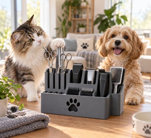 Clutter-Free Desktop Pet Grooming Tool Caddy