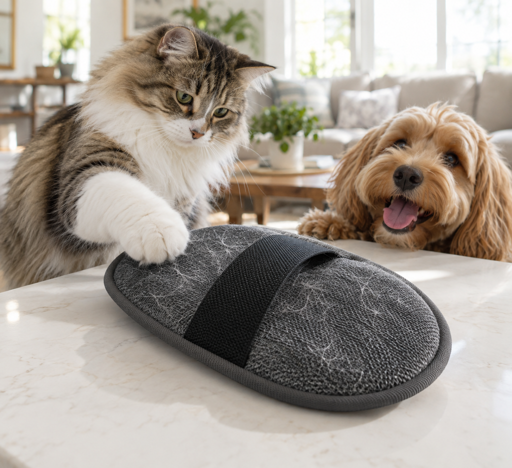 Reusable Pet Hair Removal Glove for Home & Clothes