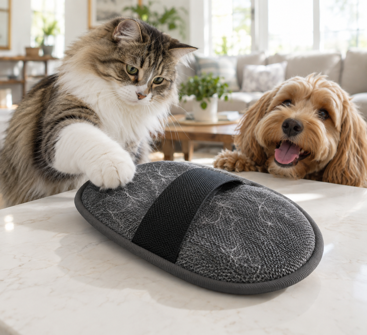 Reusable Pet Hair Removal Glove for Home & Clothes