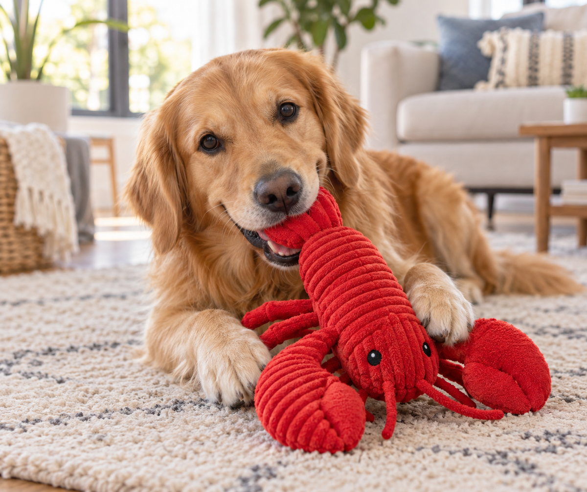 Plush Lobster Dog Toy for Chewy Indoor Play