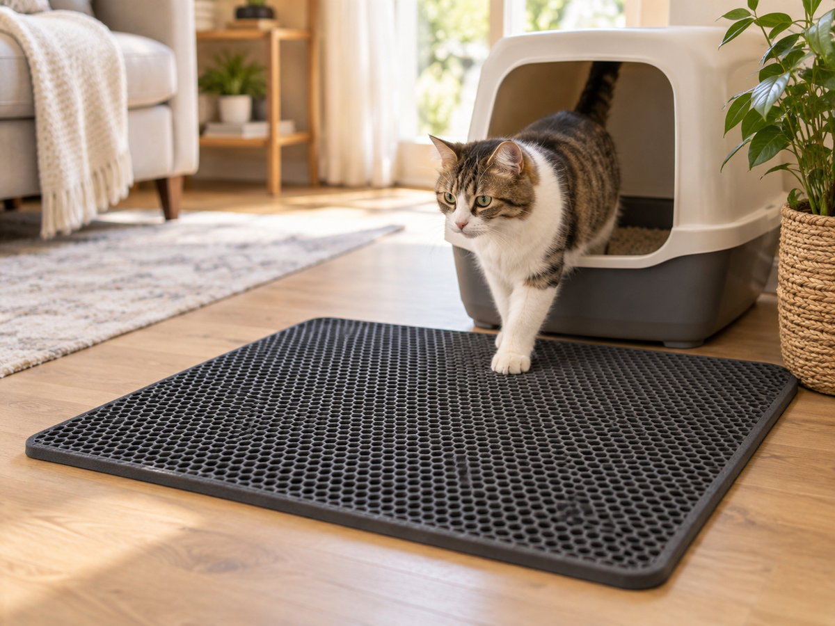 Track-Free Double-Layer Honeycomb Cat Litter Mat