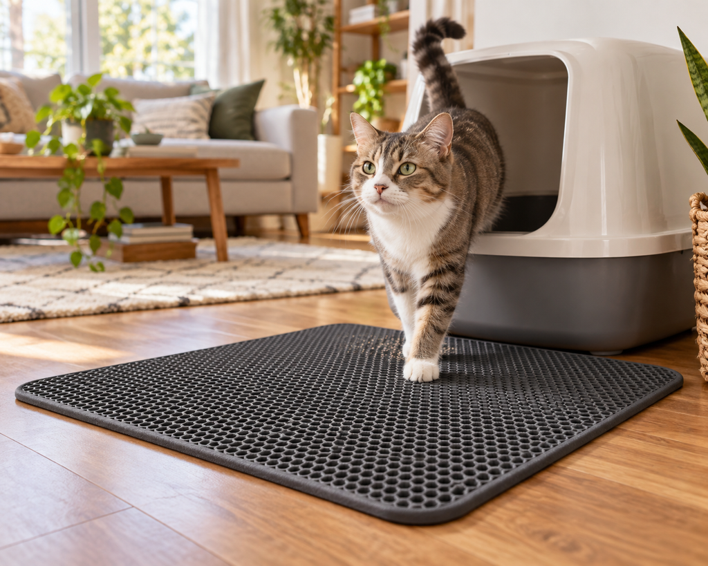 Scatter-Free Honeycomb Cat Litter Mat