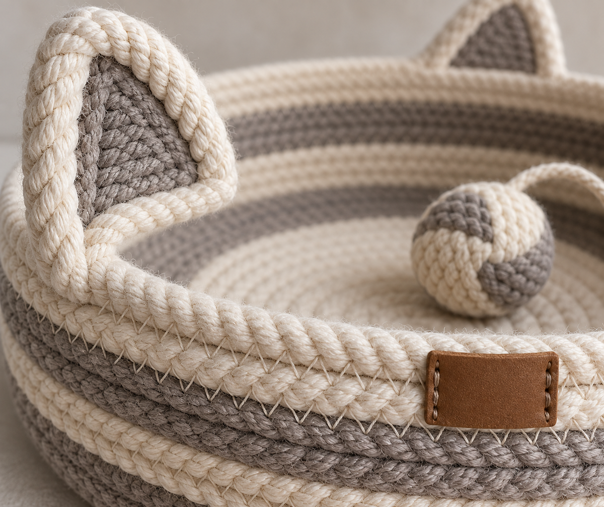 Furniture-Saving Woven Rope Cat Bed & Scratcher