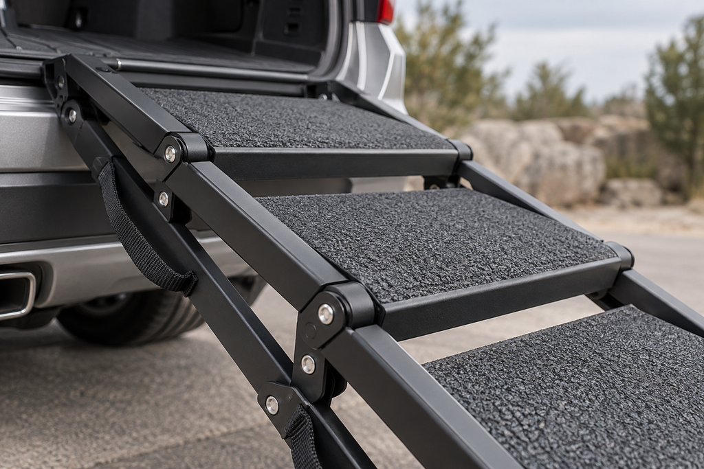 Gentle-Step Foldable Dog Car Ramp for SUVs & Trucks