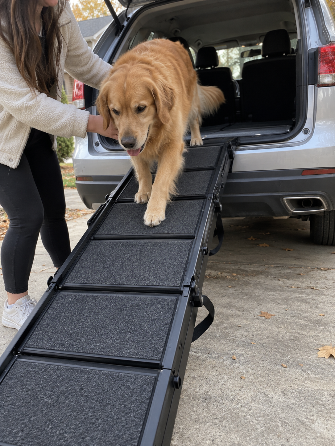 Gentle-Step Foldable Dog Car Ramp for SUVs & Trucks