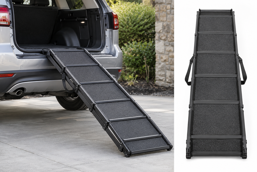 Gentle-Step Foldable Dog Car Ramp for SUVs & Trucks