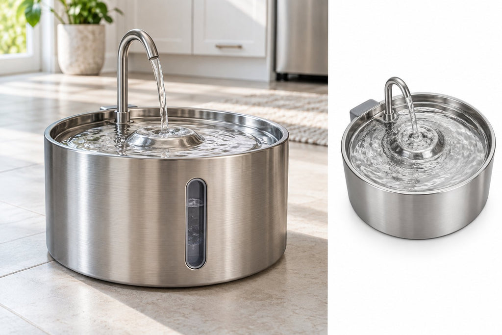 Fresh Stream Stainless Steel Cat Water Fountain