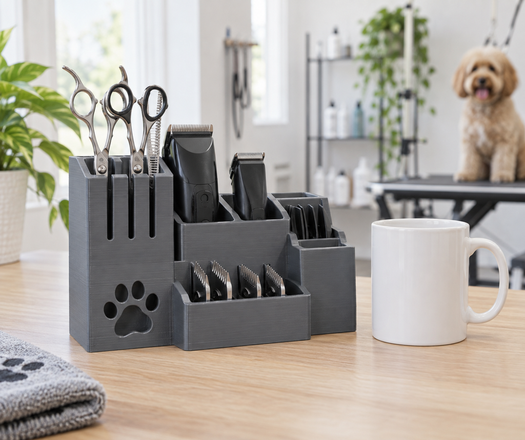 Clutter-Free Desktop Pet Grooming Tool Caddy