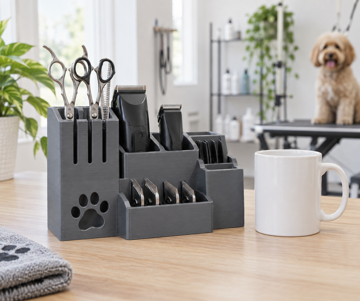 Clutter-Free Desktop Pet Grooming Tool Caddy