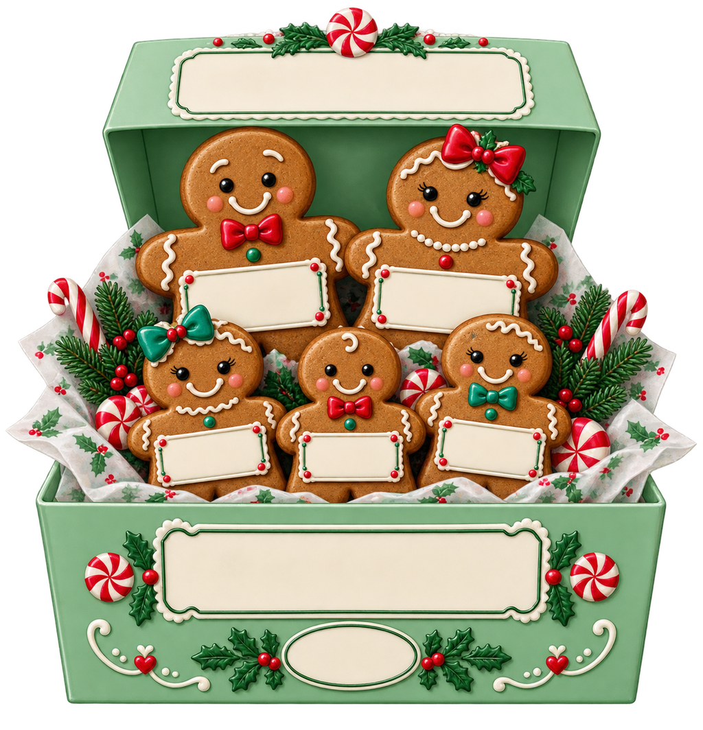 Christmas Cookie Family blank personalization artwork