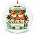 OF02 personalized round ceramic ornament - sample names - studio mockup