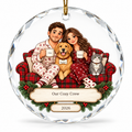 OF03 personalized round glass ornament - sample names - studio mockup