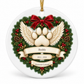 OF08 personalized round ceramic ornament - sample names - studio mockup