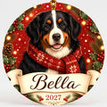 Personalized Bernese Mountain Dog Christmas Ornament Custom Dog Name Gift