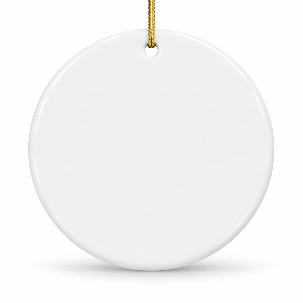 Blank round ceramic disc - live personalization mockup base