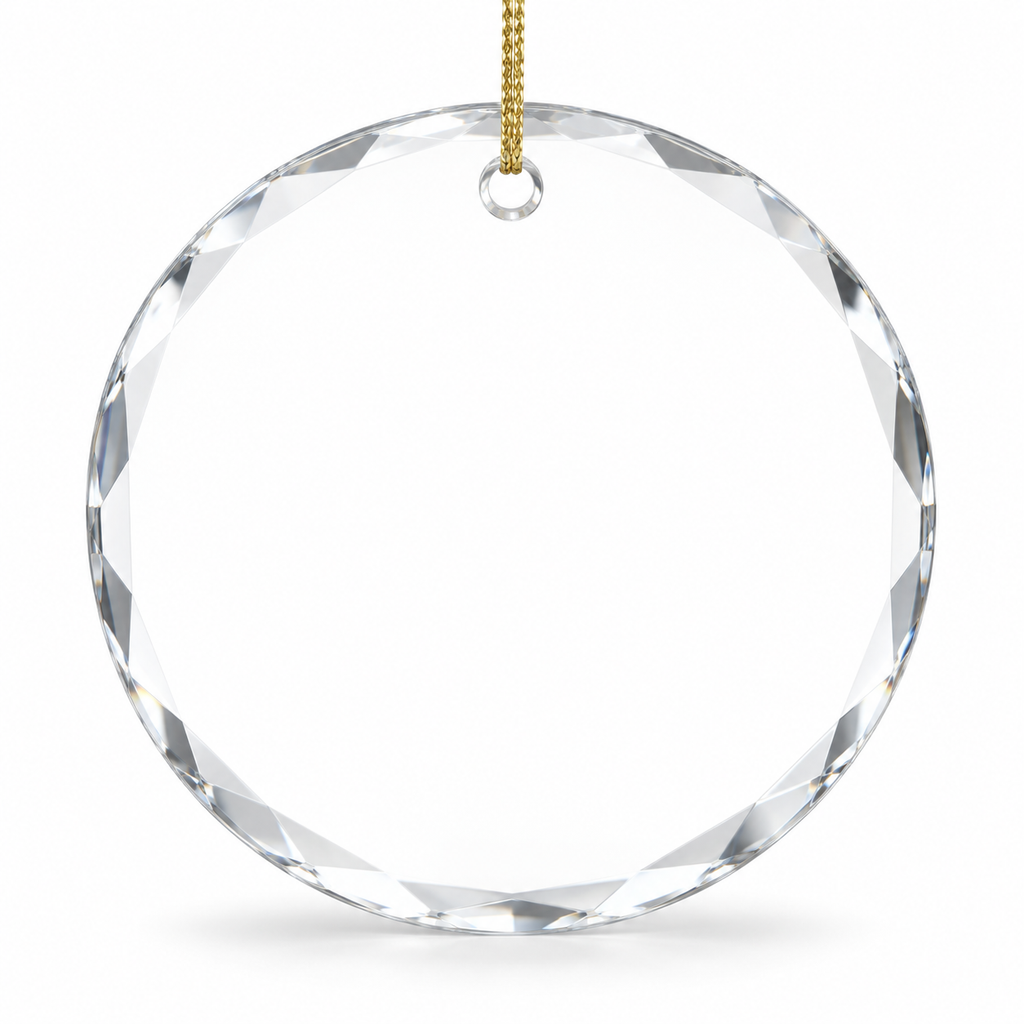 Blank round glass disc - live personalization mockup base