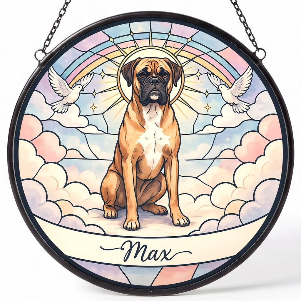Personalized Boxer Memorial Suncatcher Custom Dog Name Gift