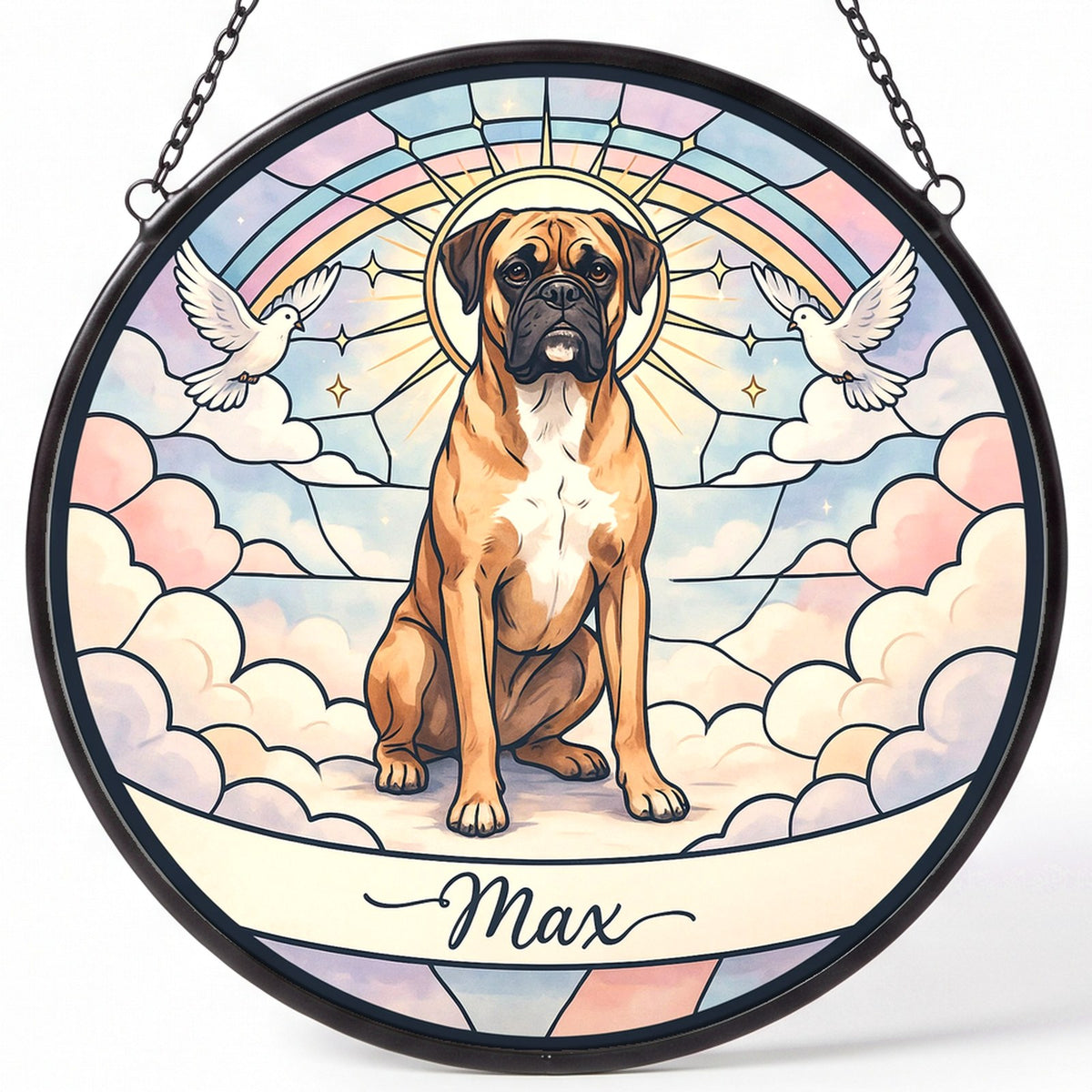 Personalized Boxer Memorial Suncatcher Custom Dog Name Gift