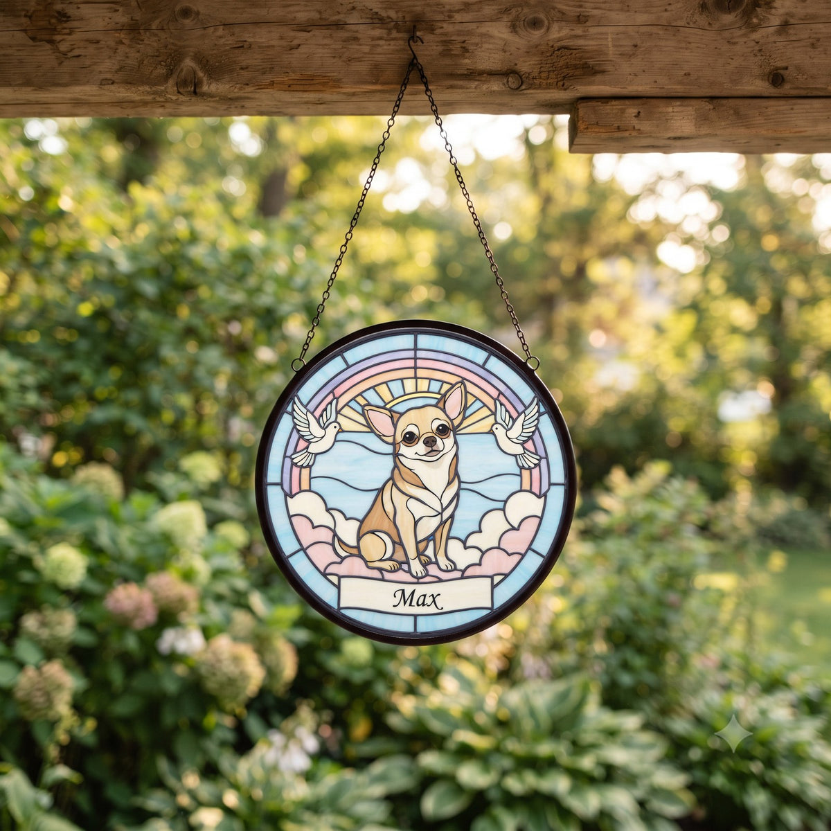 Personalized Chihuahua Memorial Suncatcher Custom Dog Name Gift