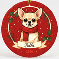 Personalized Chihuahua Dog Ornament 2026 Custom Name Christmas Gift