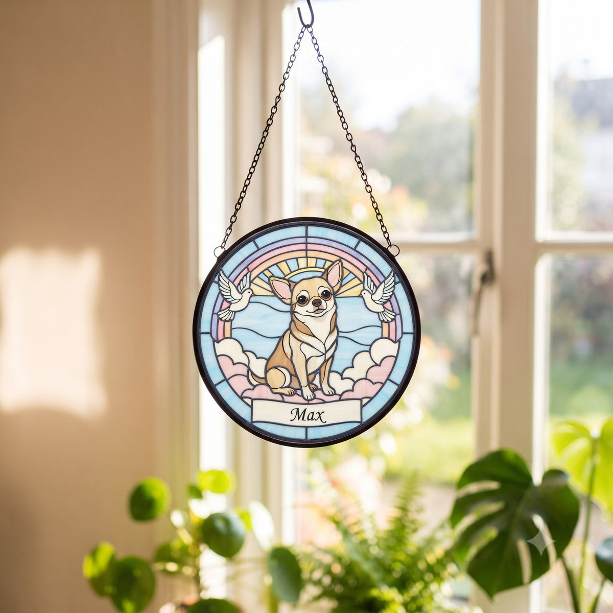 Personalized Chihuahua Memorial Suncatcher Custom Dog Name Gift