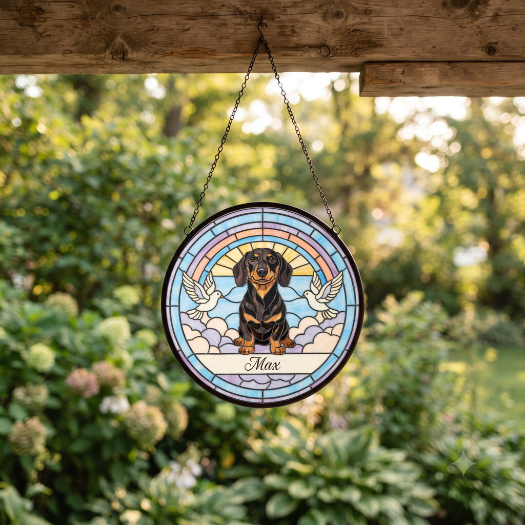 Personalized Dachshund Memorial Suncatcher Custom Dog Name Gift