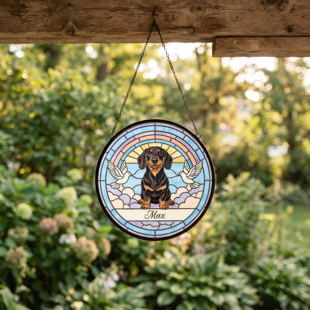 Personalized Dachshund Memorial Suncatcher Custom Dog Name Gift