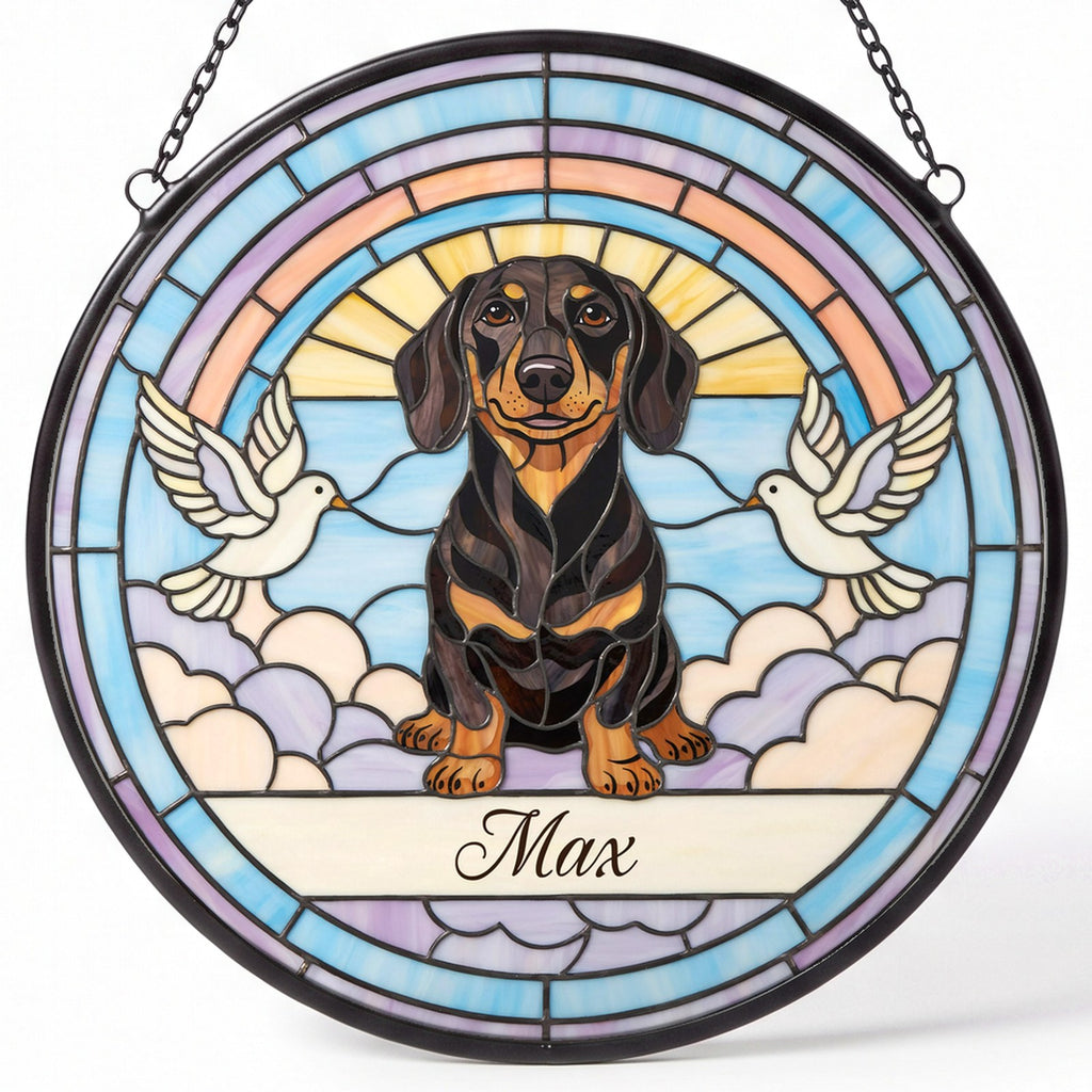 Personalized Dachshund Memorial Suncatcher Custom Dog Name Gift
