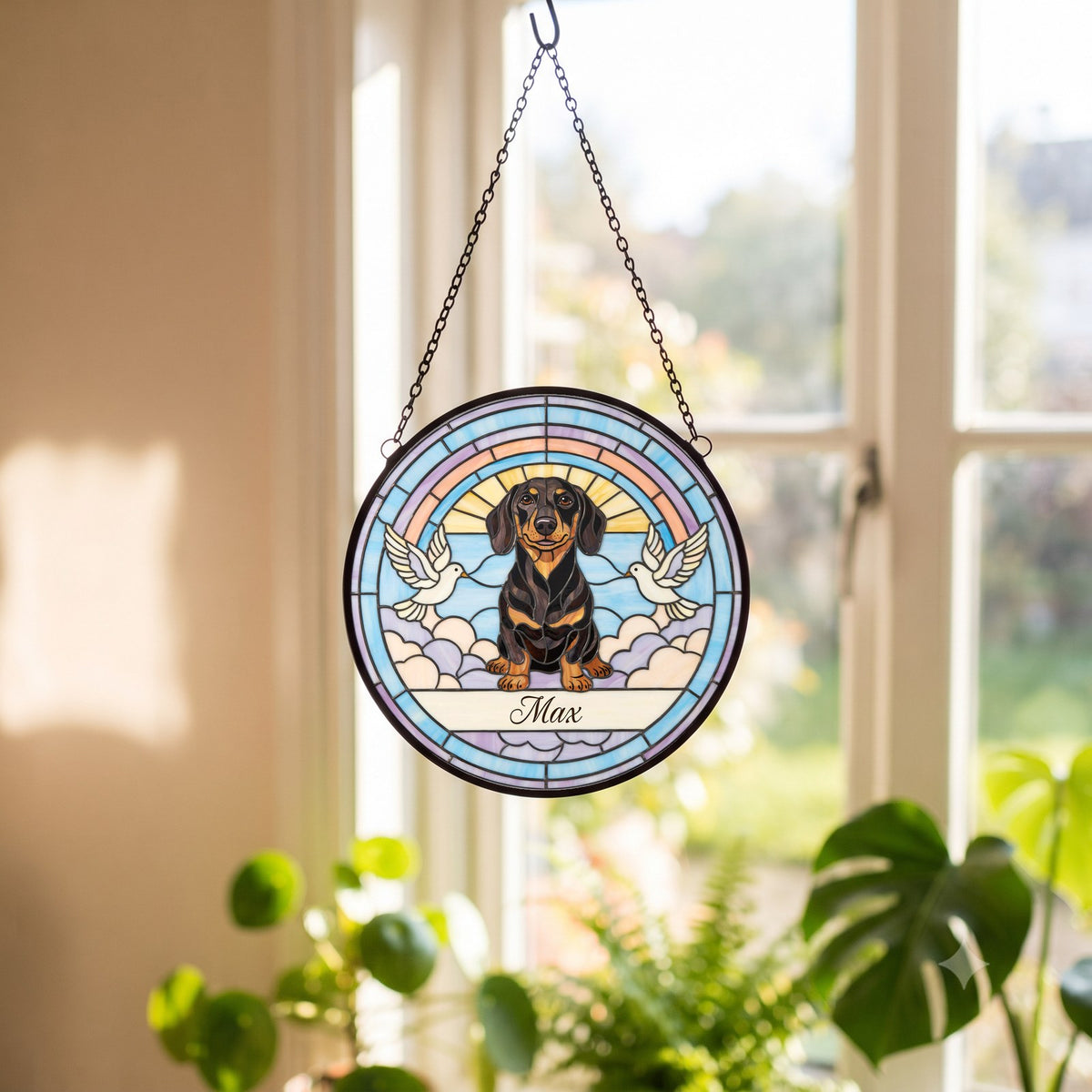 Personalized Dachshund Memorial Suncatcher Custom Dog Name Gift