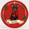 Personalized Doberman Dog Ornament 2026 Custom Name Christmas Gift