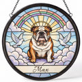 Personalized English Bulldog Memorial Suncatcher Custom Dog Name Gift