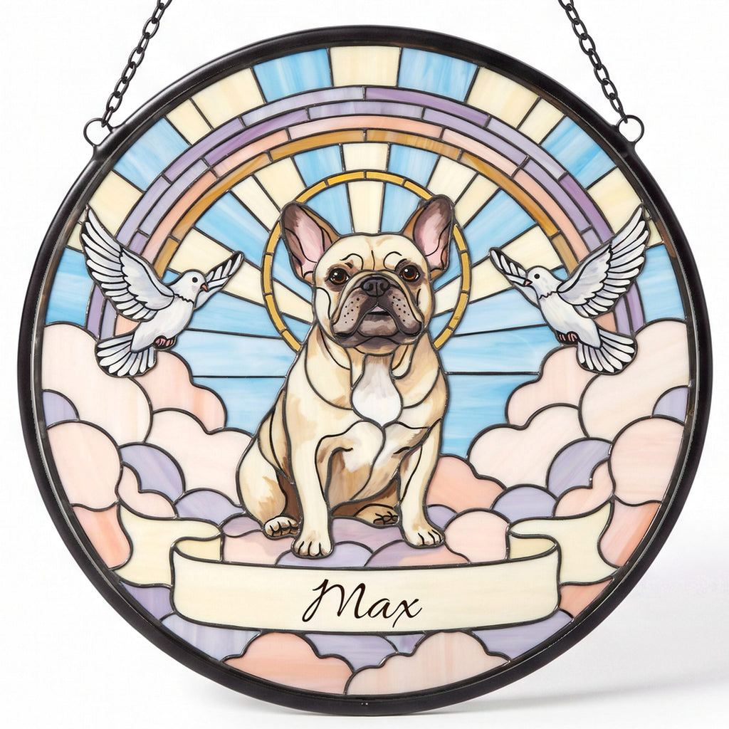 Personalized French Bulldog Memorial Suncatcher Custom Dog Name Gift