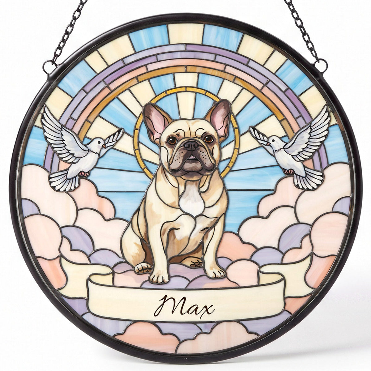 Personalized French Bulldog Memorial Suncatcher Custom Dog Name Gift