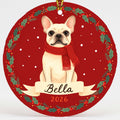 Personalized French Bulldog Dog Ornament 2026 Custom Name Christmas Gift