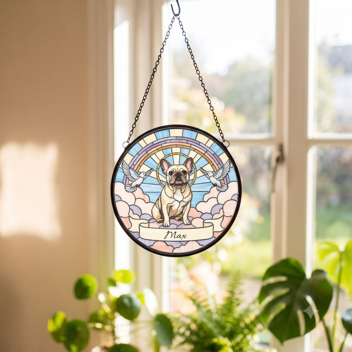Personalized French Bulldog Memorial Suncatcher Custom Dog Name Gift