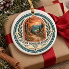 Autumn Woodland Roadtrip Ceramic Ornament, Bella 2026 Travel Keepsake