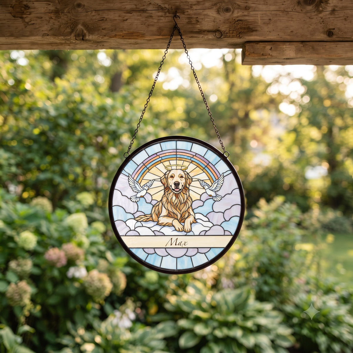 Personalized Golden Retriever Memorial Suncatcher Custom Dog Name Gift