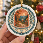 Autumn Woodland Roadtrip Ceramic Ornament, Bella 2026 Travel Keepsake