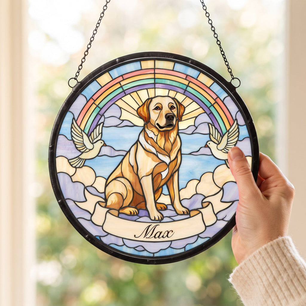 Personalized Labrador Memorial Suncatcher Custom Dog Name Gift