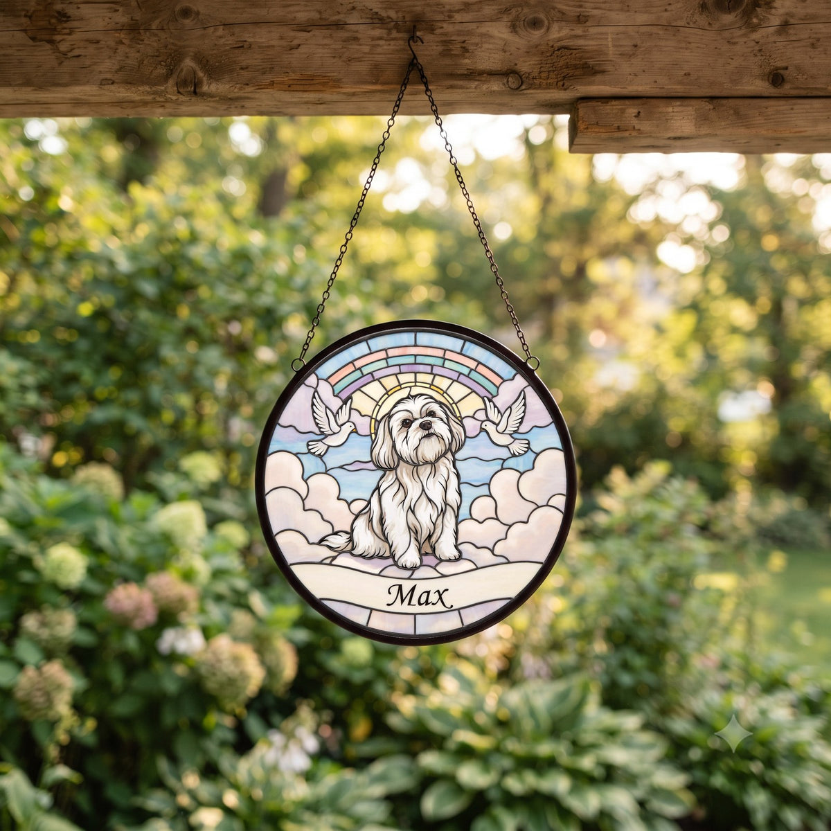 Personalized Maltese Memorial Suncatcher Custom Dog Name Gift