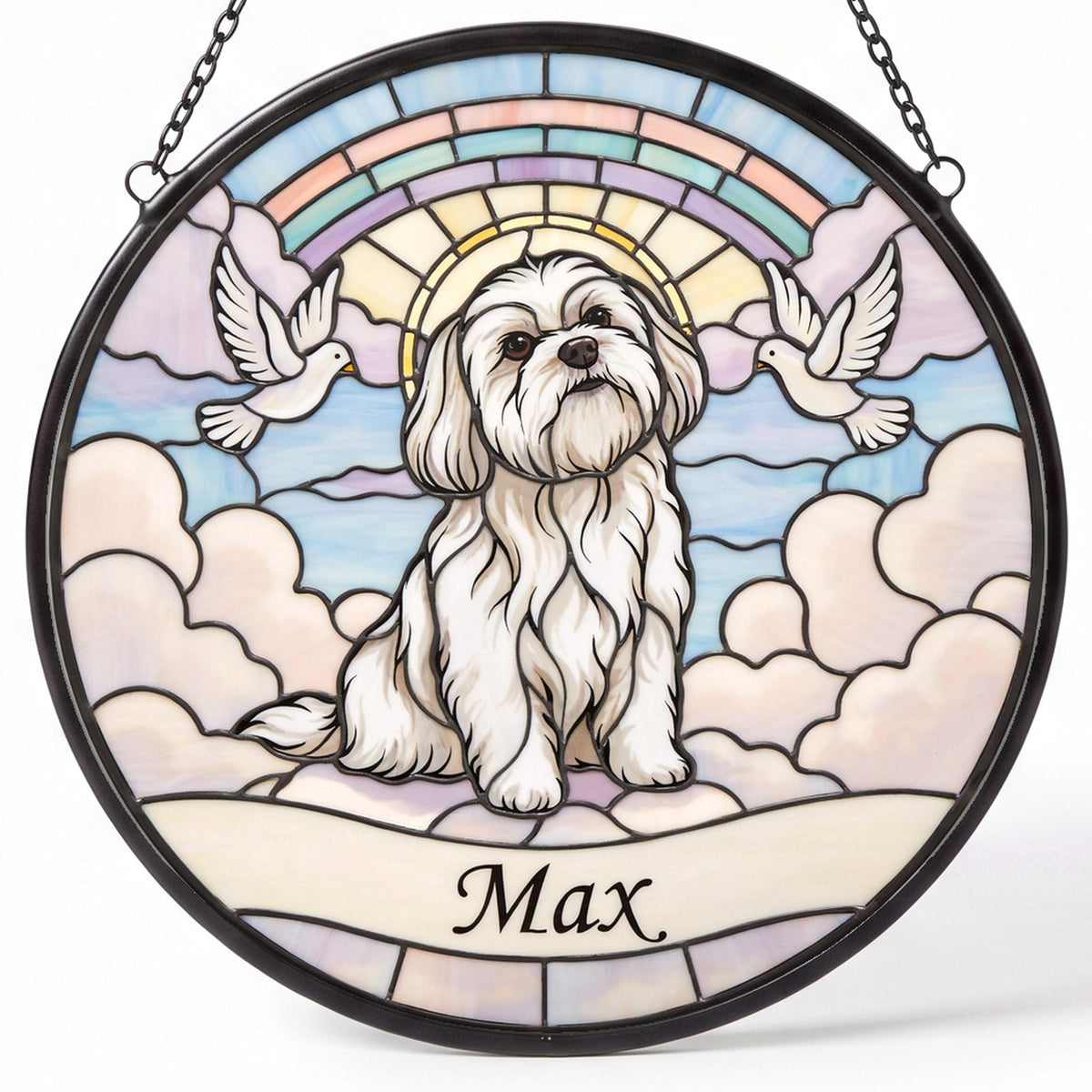 Personalized Maltese Memorial Suncatcher Custom Dog Name Gift