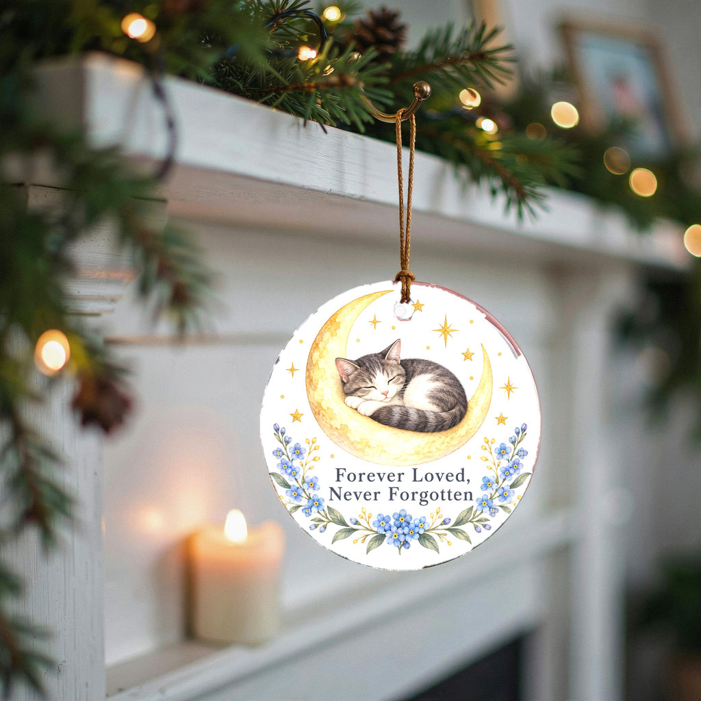 Moonbeam Cat Memorial Ornament, Pet Sympathy Remembrance Keepsake