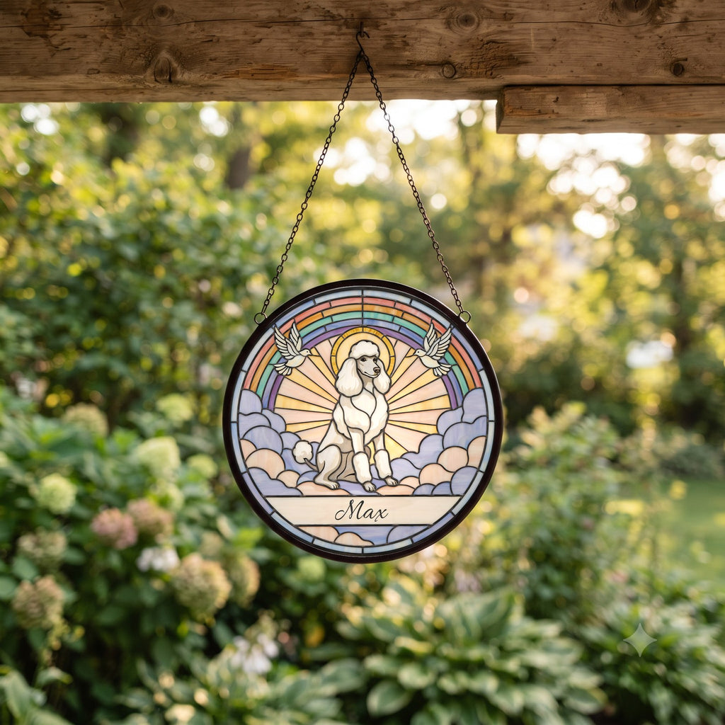Personalized Poodle Memorial Suncatcher Custom Dog Name Gift