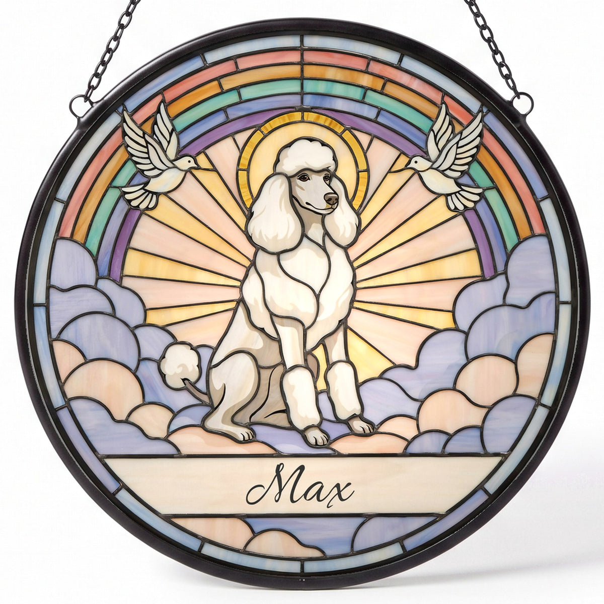 Personalized Poodle Memorial Suncatcher Custom Dog Name Gift